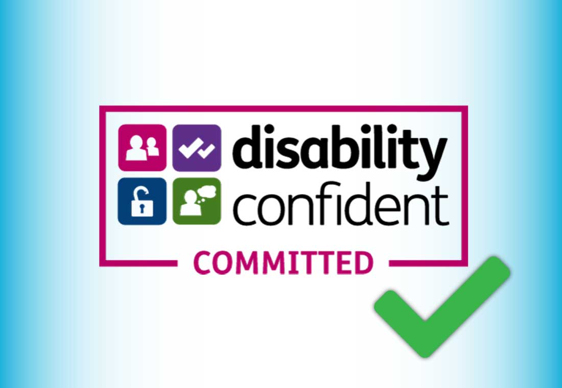 disability confident logo with a tick besides it