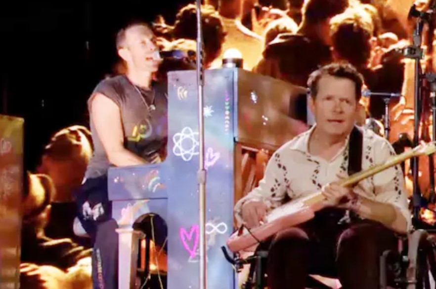 Michael J Fox joins Coldplay at Glastonbury